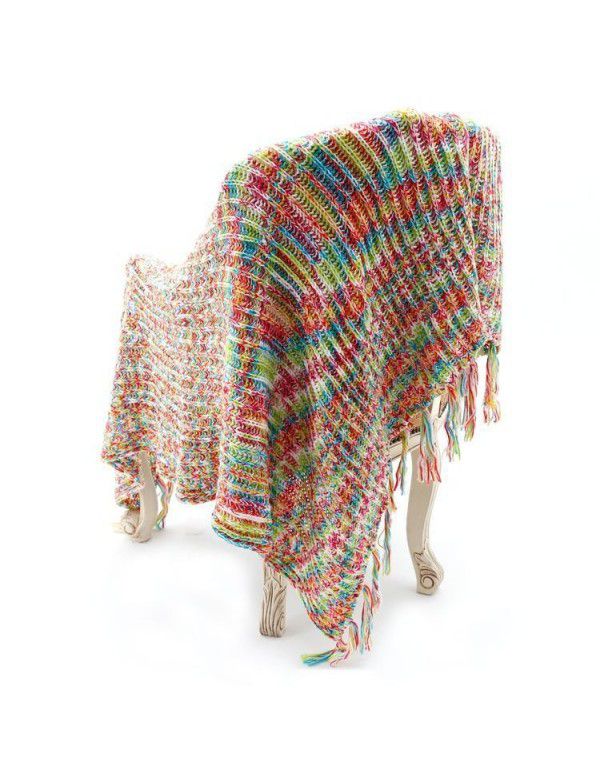 Luxury blanket yarn home decor fringe blanket multi colors super soft blanket