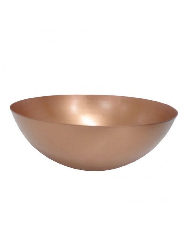 Copper Colored Iron Metal Round Bowl 