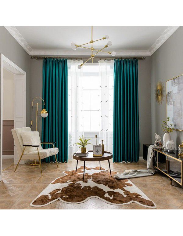 Nordic Light luxury silk shading curtain living room bedroom Hotel fabric curtain splicing curtain finished curtain