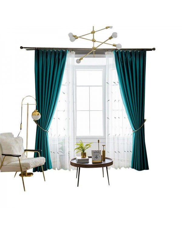 Nordic Light luxury silk shading curtain living room bedroom Hotel fabric curtain splicing curtain finished curtain