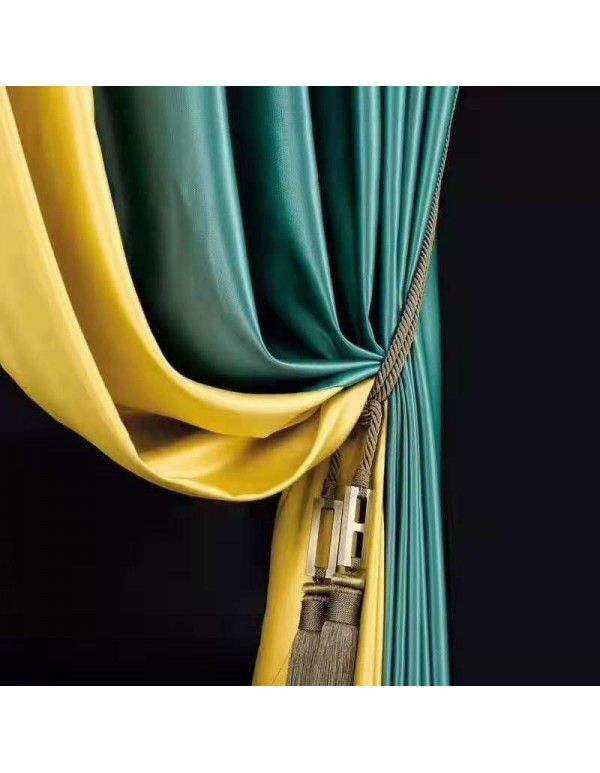 Yuanyuan factory silk full shade curtain drapery expert light luxury style silk curtain fabric curtain cloth