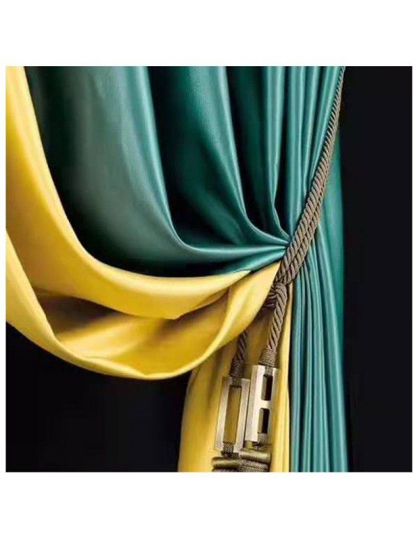 Yuanyuan factory silk full shade curtain drapery expert light luxury style silk curtain fabric curtain cloth