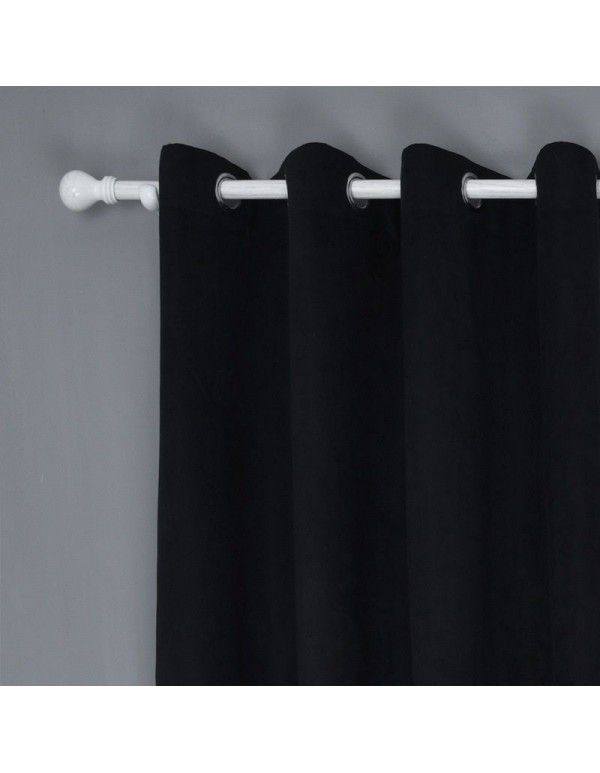 Cross border dedicated manufacturers direct sale of solid color foreign trade e-commerce flannelette curtain bedroom plain color curtain cloth seven colors