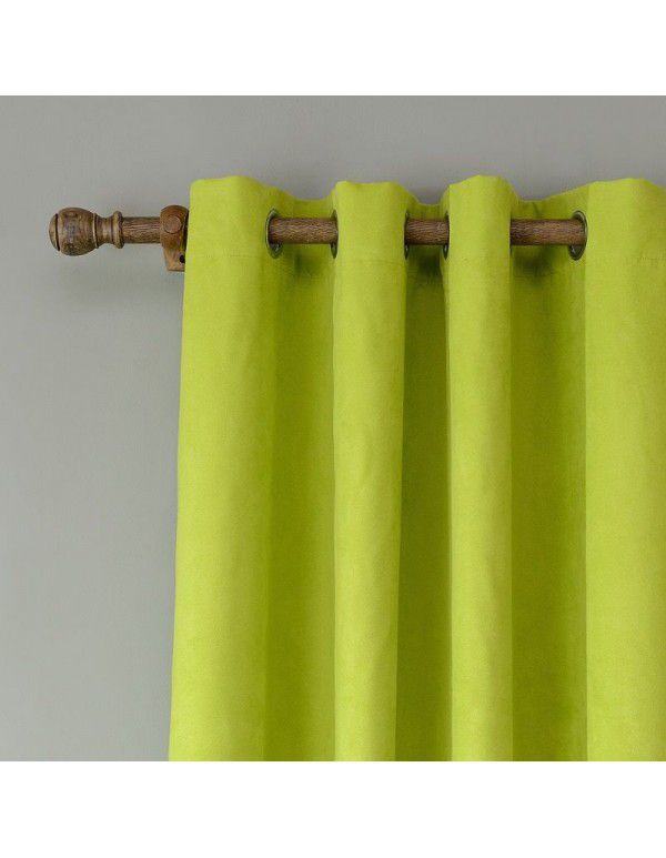 Cross border dedicated manufacturers direct sale of solid color foreign trade e-commerce flannelette curtain bedroom plain color curtain cloth seven colors