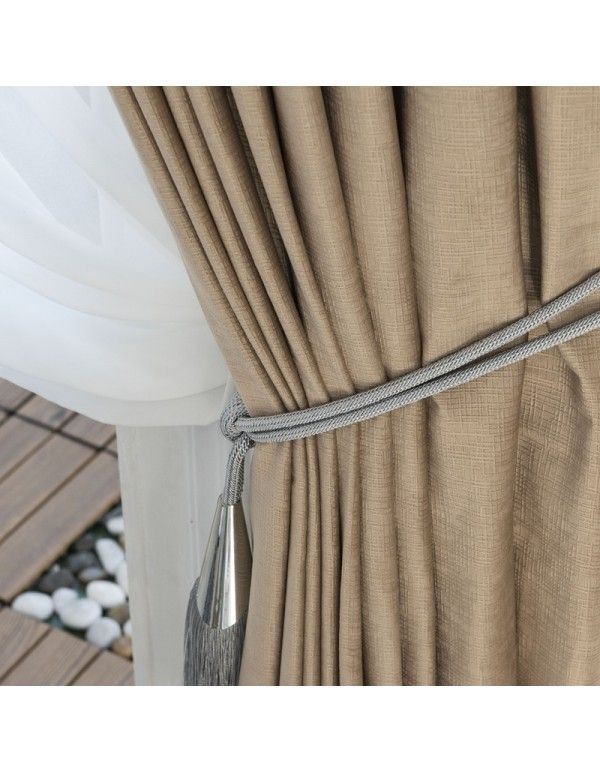 Modern Nordic style velvet post process curtain finished customized three-dimensional small grid velvet curtain 