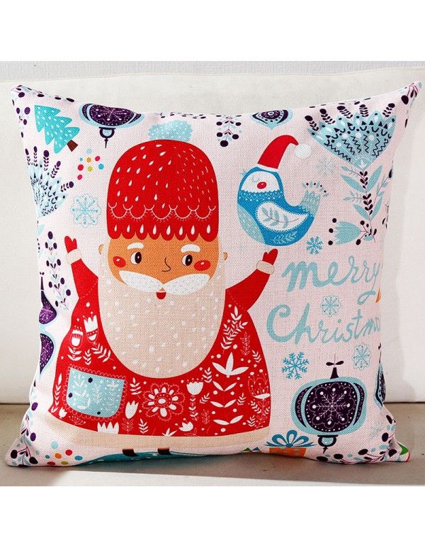 Cotton and linen pillows Christmas Day pillowcase Christmas Snowman relies on pillowcase sofa pillow to customize 