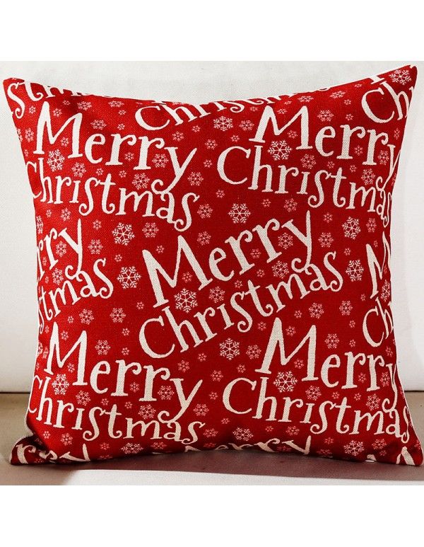 Cotton and linen pillows Christmas Day pillowcase Christmas Snowman relies on pillowcase sofa pillow to customize 