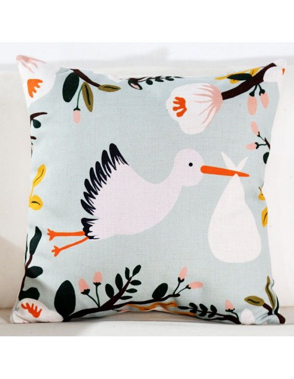 Small fresh rural fabric ins cotton linen pillow office waist pillow sofa headrest cushion pillow American backrest 