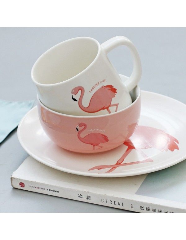 2017 new Firebird ceramic tableware, dishes, plates and cups set, creative ceramic cup, cartoon square plate 