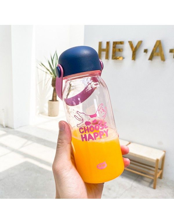 Cartoon creative cat portable plastic cup adult fitness outdoor sports student trend gift water cup 