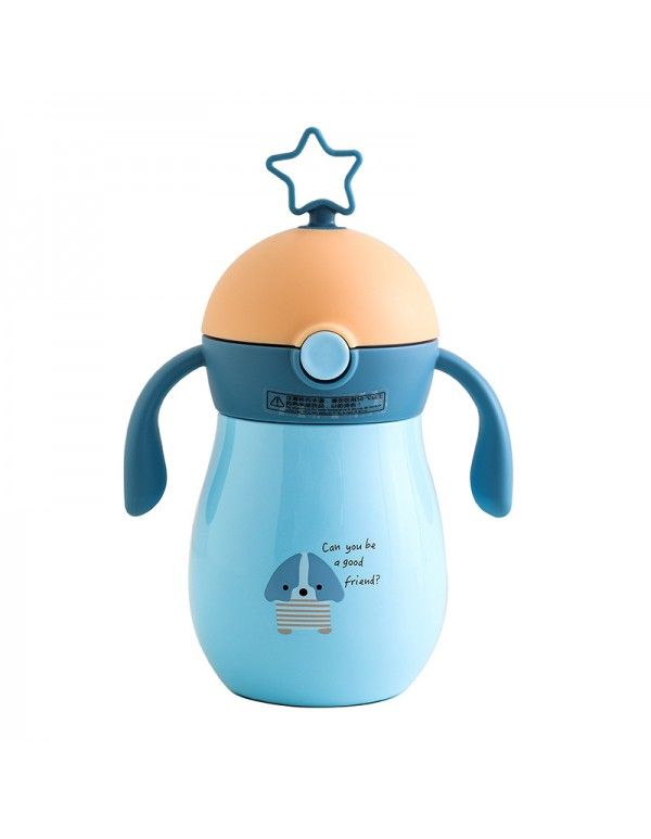 Medical 316 stainless steel star baby warm cup cute cartoon children's Straw Cup outdoor portable cup 