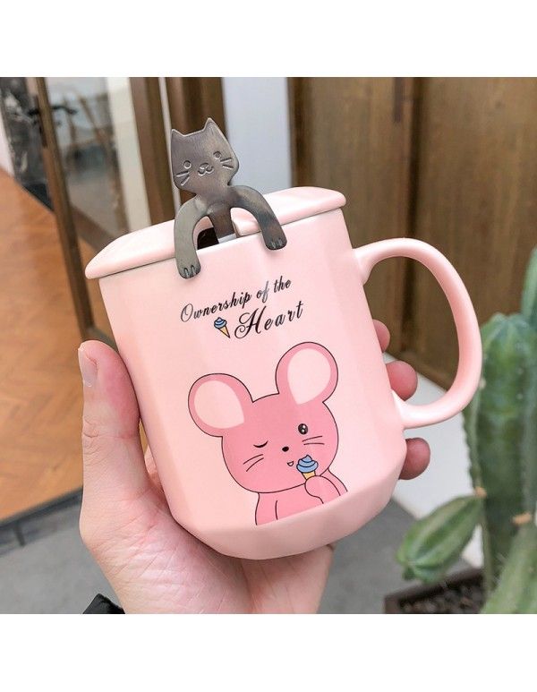 Cartoon cute mouse color ceramic cup cute small fresh Business Office Mug Coffee water cup student cup 