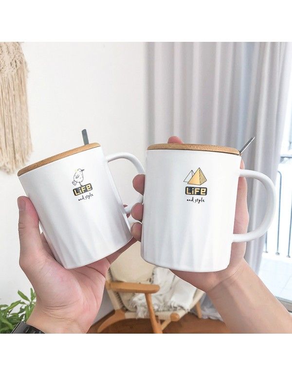Ins simple wind ceramic cup cute little fresh net red student coffee water cup mug Zakka cup wholesale 