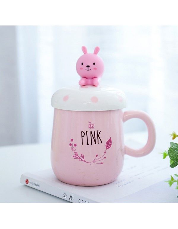 High quality mobile phone rack ceramic cup lying on the ground doll cartoon creative water cup office couple cup coffee milk tea cup 
