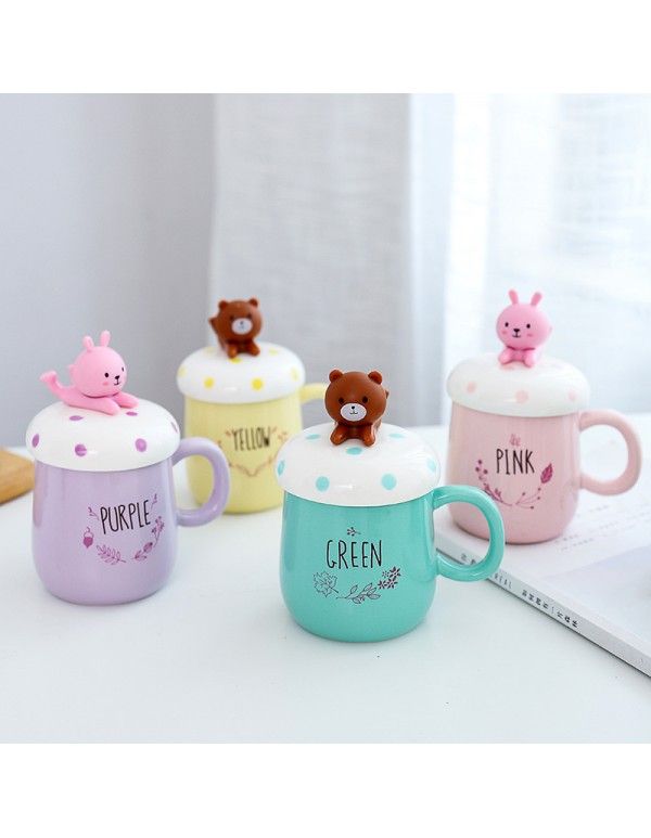 High quality mobile phone rack ceramic cup lying on the ground doll cartoon creative water cup office couple cup coffee milk tea cup 