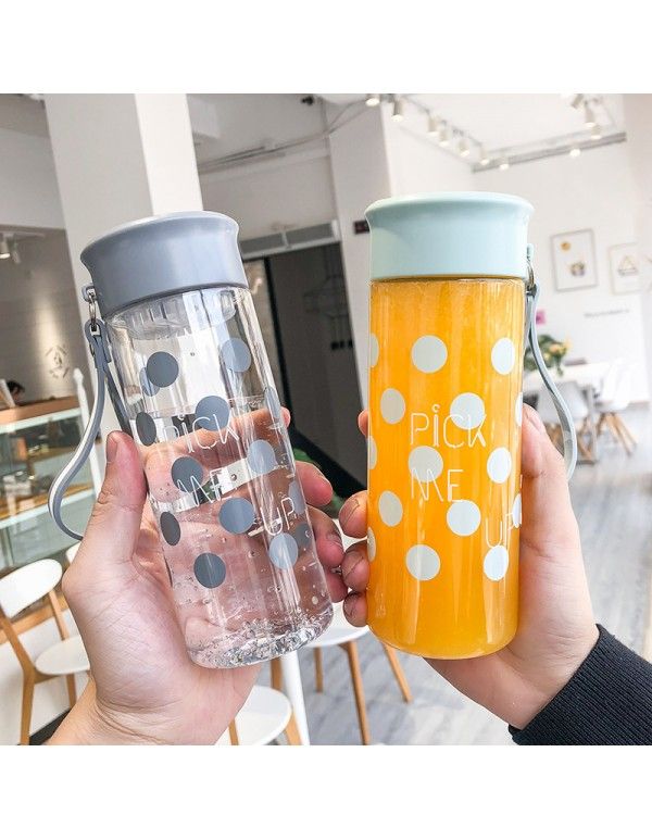South Korea trend wave point plastic cup art small fresh water cup ins net red outdoor portable tea cup 
