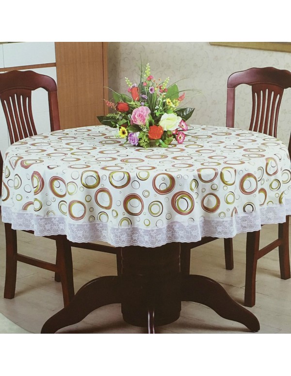 Postal thickened round table cloth PVC round table waterproof plastic round table cloth wash free oil proof household Hotel round table cloth 