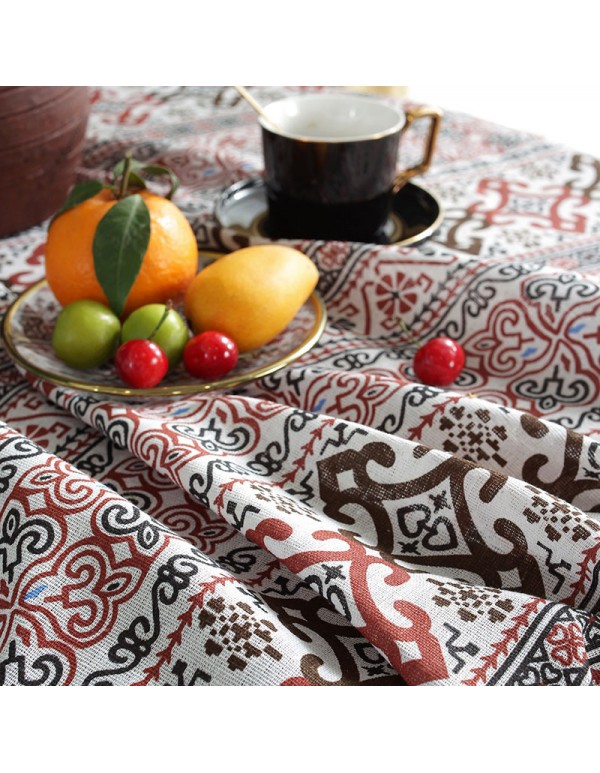 Retro Chinese knot printing cotton linen fringe round tablecloth restaurant coffee table tea table towel spot sales 