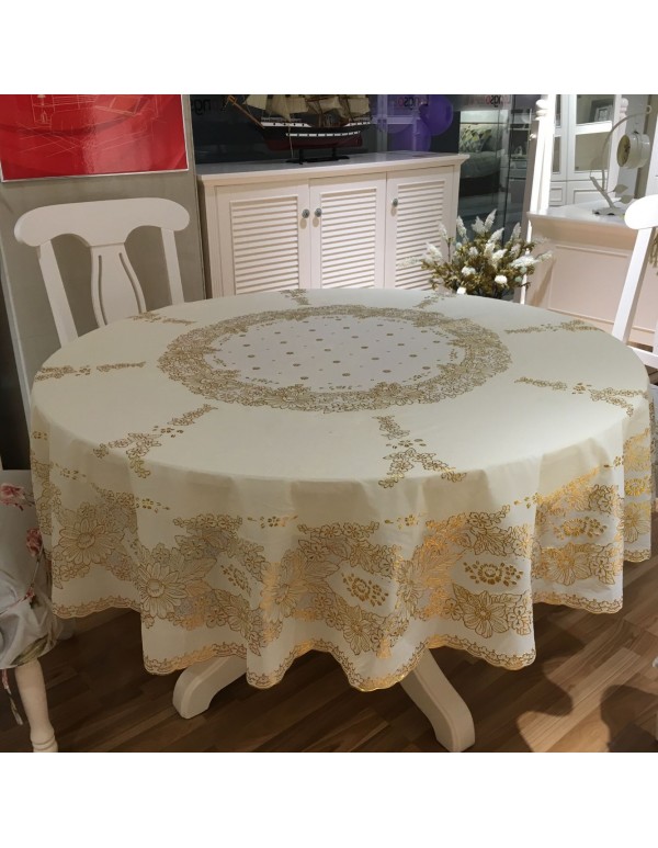 Postal thickened round table cloth PVC round table waterproof plastic round table cloth wash free oil proof household Hotel round table cloth 