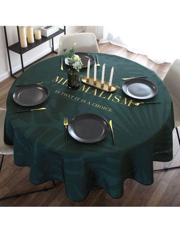 2021 new simple modern solid color cotton linen waterproof oil proof wash free household square table cover circular round table tablecloth 