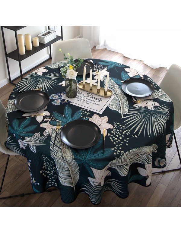 2021 new simple modern solid color cotton linen waterproof oil proof wash free household square table cover circular round table tablecloth 