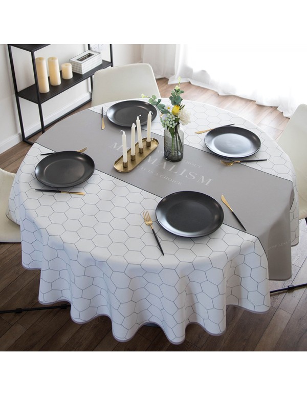 Nordic ins small fresh coffee shop hexagonal round table cloth art waterproof oil proof scald proof square round table cover cloth 